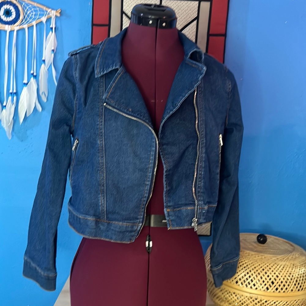 GB girls jean side zip jacket